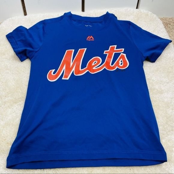 Majestic Other - Majestic Blue NY Mets Cool Base Evolution Tee Size Youth Small